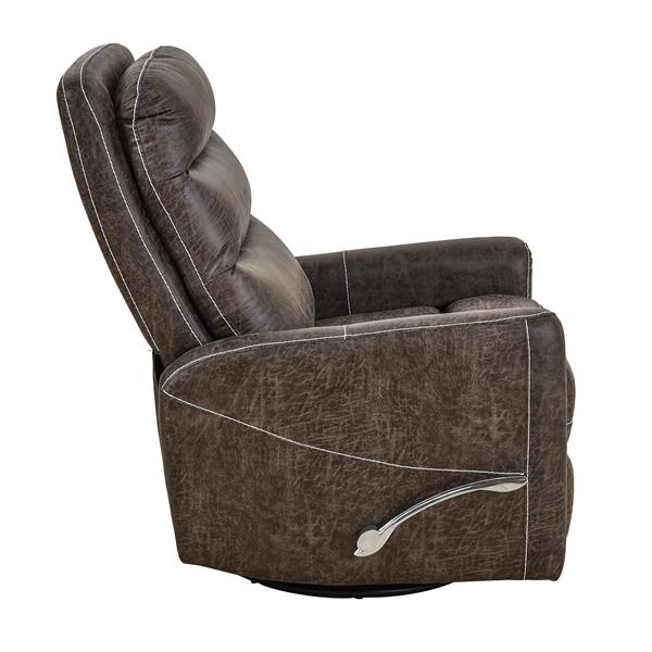 Swivel Glider Rocker Recliner Chair for Nursery,Manual Swivel Rocking Recliner,Mordern Home Theater Seating Soft  Reclining Chairs for Living Room,Brown