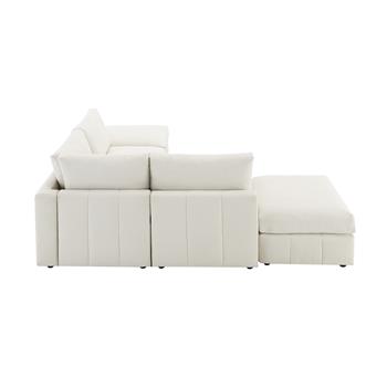 [VIDEO provided][New]93\\"Modern Sectional <b style=\\'color:red\\'>Sofa</b> with Vertical Stripes,5-Seat Armless Couch Set