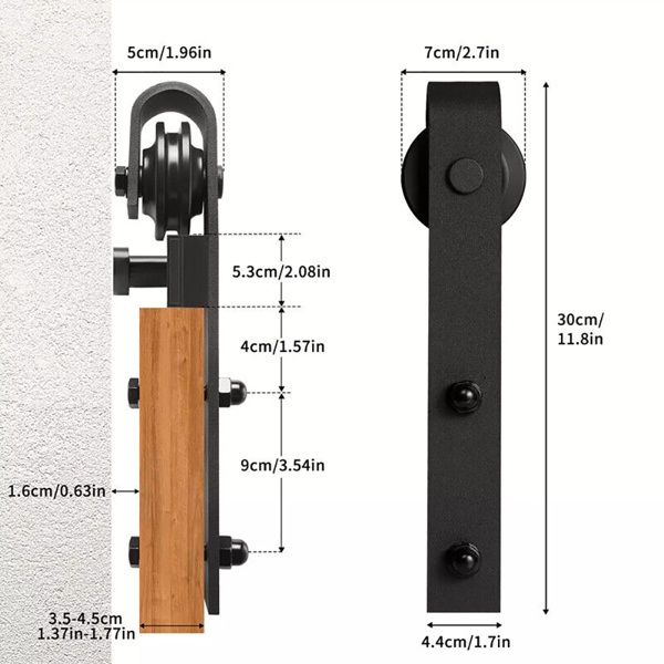 6.6FT Sliding Wood Barn Door Track System Kit Hardware Set Stainless Steel