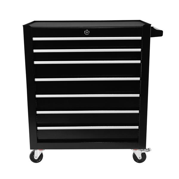 7 Drawers Rolling Tool Chest with Wheels, Portable Rolling Tool Box on Wheels, Tool Chest Organizer for Garage, Workshop, Home Crafts Use (BLACK)