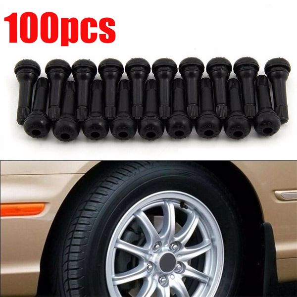 100 Pcs TR414 New Tubeless Rubber Car Tyre Wheel Valves Universal Black UK