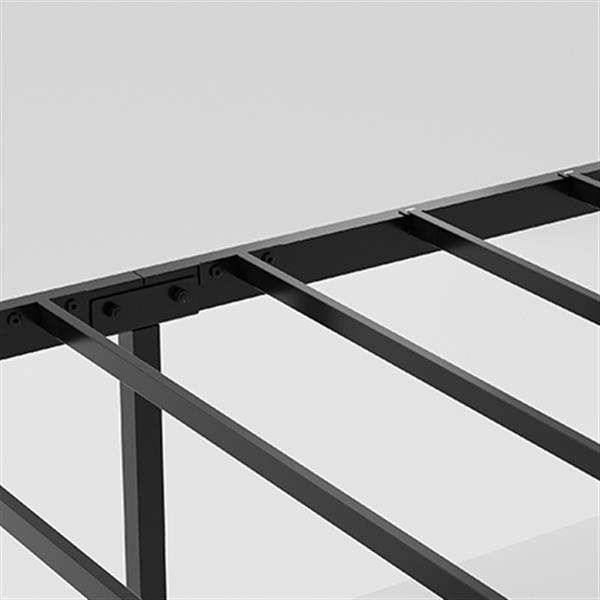 Full Size Metal Bed Frame with Headboard and Footboard, Black Heavy Duty Mattress Foundation with Steel Slat Support, Noise Free,81.73"L x 54.13"W x 38.96"H