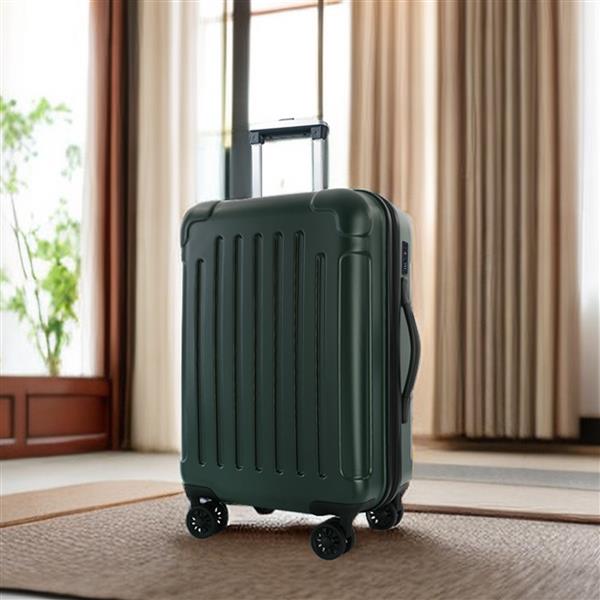 Luggage 3 Piece Sets with Spinner Wheels ABS+PC Lightweight (20/24/28), Green