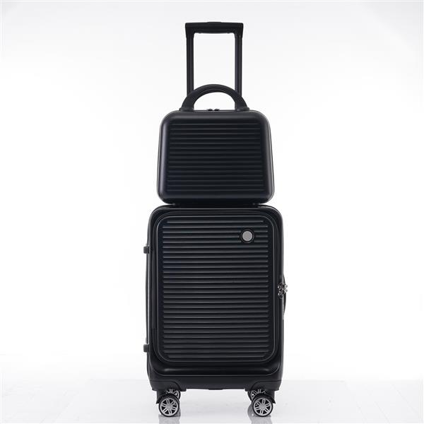 Carry-on Luggage 20 Inch Front Open Luggage Lightweight Suitcase with Front Pocket and USB Port, 1 Portable Carrying Case