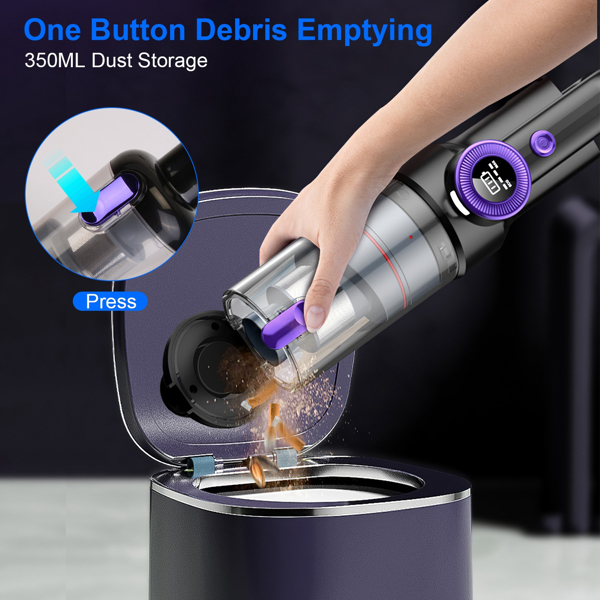 3 In 1 Handheld Vacuum Cleaner Cordless Car Vacuum 15000PA Rechargeable Duster with 2 Modes 2 Washable Filters Digital Display