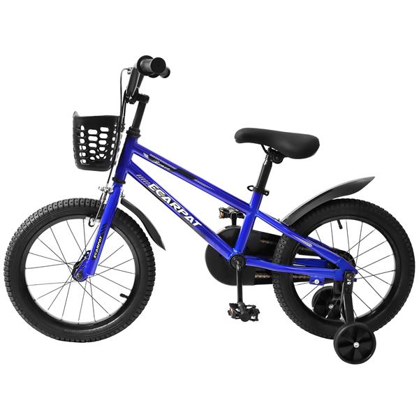 Kids Bike 16 inch for Boys & Girls with Training Wheels, Freestyle Kids' Bicycle with Bell,Basket and fender.