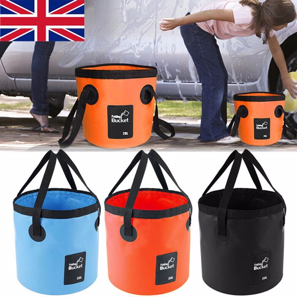 20L Folding Water Bucket Collapsible Wash Basin Camping Outdoor Storage Bucket