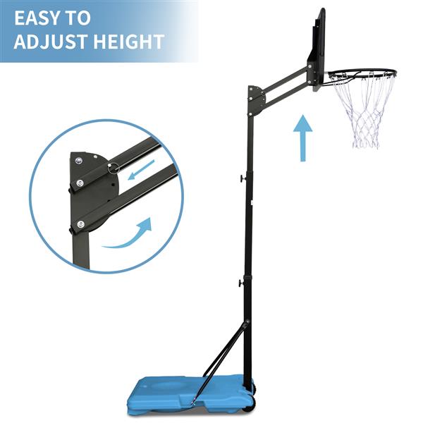 Use for Outdoor Height Adjustable 4.8 to 7.7ft Basketball Hoop 44 Inch Backboard Portable Basketball Goal System with Stable Base and Wheels