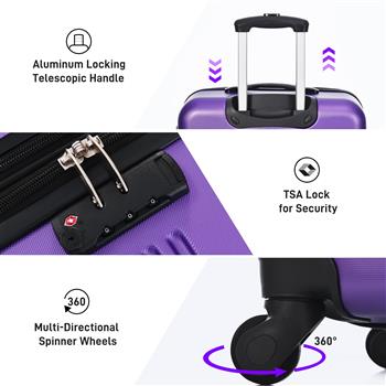 Hardshell Luggage Sets 2Pcs + Bag Spinner Suitcase with TSA Lock Lightweight 20\\" + 28\\"