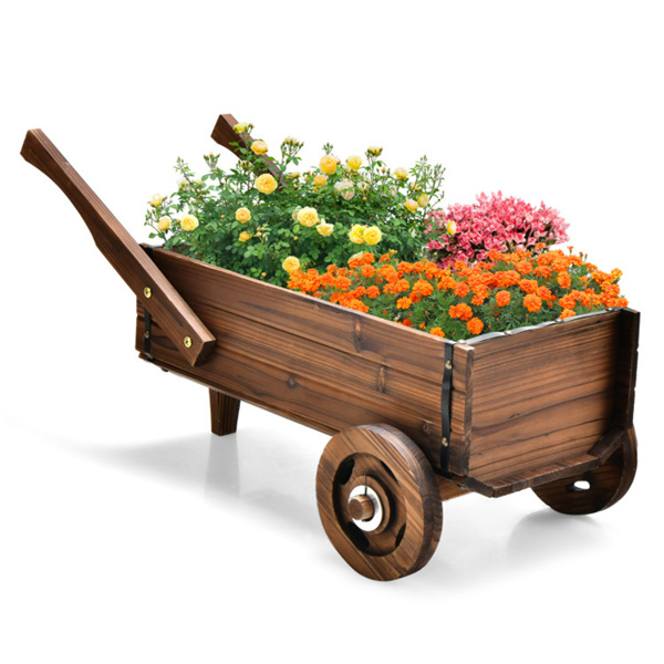 Wooden Wagon Planter Box 