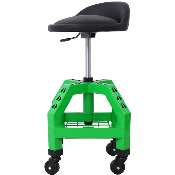 Pneumatic 360 Degree Swivel Stool, Mechanics Rolling Creeper Seat, Heavy Duty Rolling Mechanics Stool, Shop Stool with Casters green