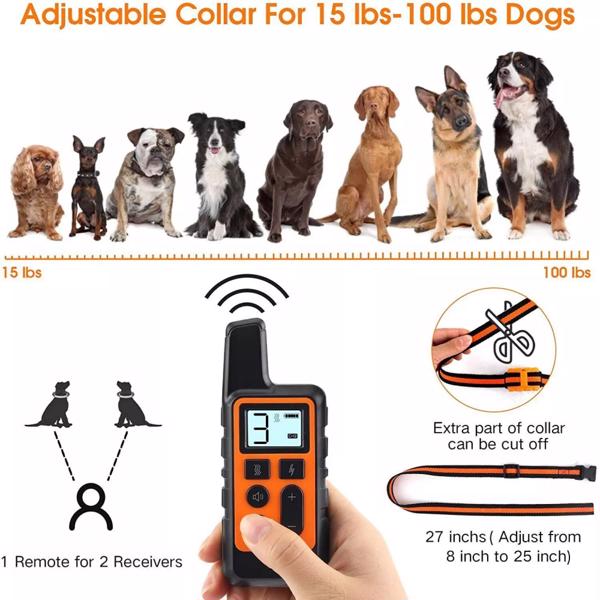 2700 FT Remote Dog Shock Training Collar Rechargeable Waterproof LCD Pet Trainer