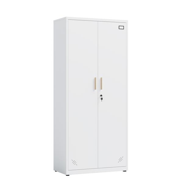 High Storage Cabinet with 2 Doors and 4 Partitions to Separate 5 Storage Spaces, Home/ Office Design