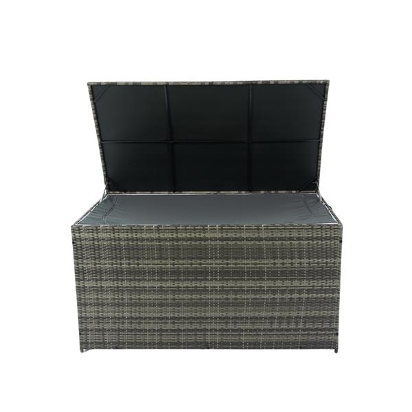 Outdoor Storage Box, 200 Gallon Wicker Patio Deck Boxes with Lid, Outdoor Cushion Storage for Kids Toys, Pillows, Towel