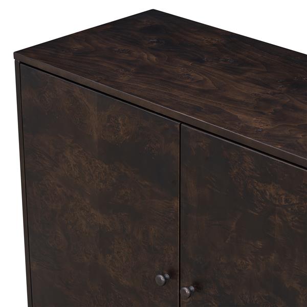 Wood Pattern Storage Cabinet with 3 Doors, Suitable for Hallway, Entryway and Living Rooms.