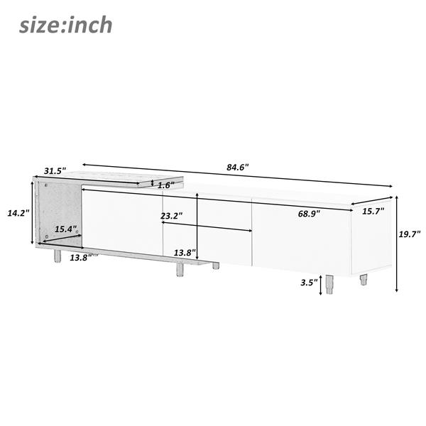 Modern ,Stylish TV Stand  TV Cabinet for 80+inch TV, White