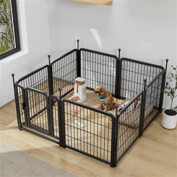 Dog Playpen 8 Panels 24" Height Heavy Duty Dog Fence Puppy Pen for Large Medium Small Dogs Indoor Outdoor Foldable Pet Exercise Pen