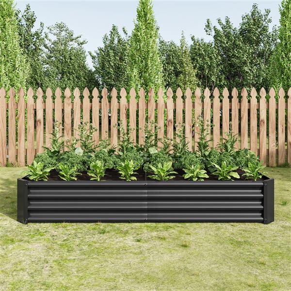 Raised Garden Bed Outdoor, 6×3×1ft , Metal Raised  Rectangle Planter Beds for Plants, Vegetables, and Flowers - Black