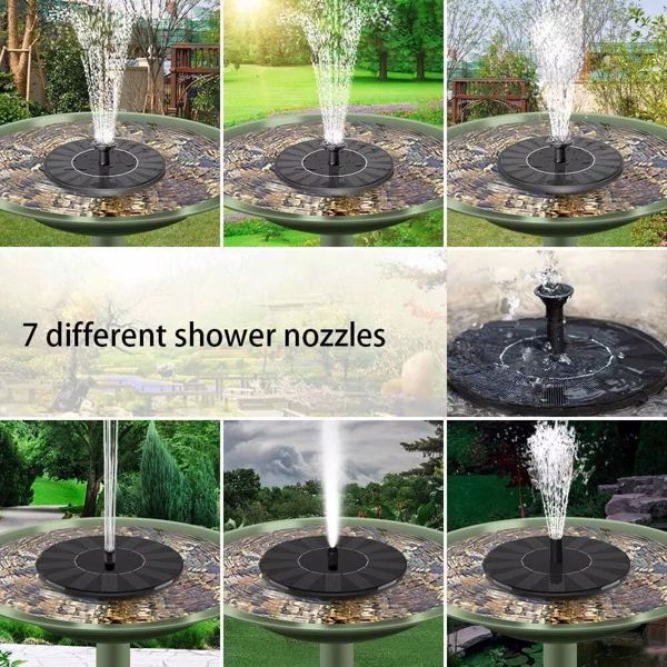 Bird Bath Fountain Solar Powered Water Pump Floating Outdoor Pond Garden Pool US