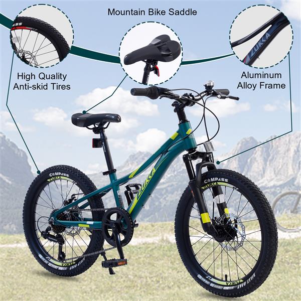 Mountain Bike for Girls and Boys  Mountain 20 inch 7-Speed bike