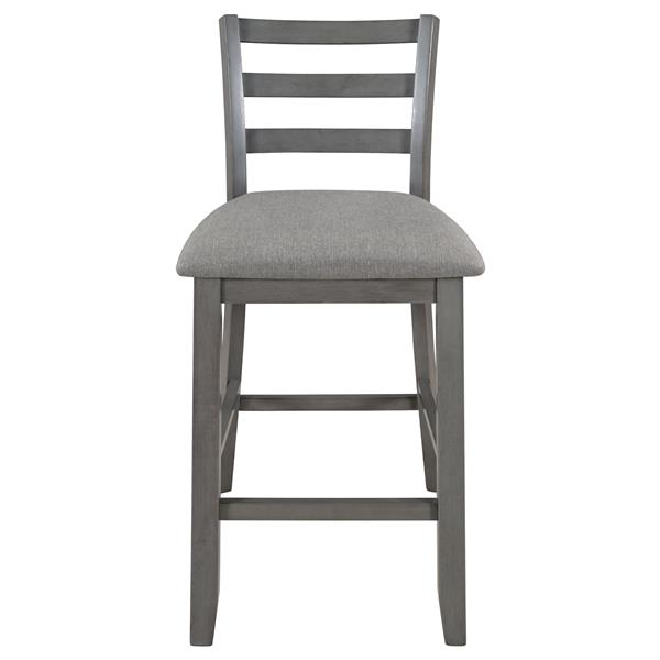 Set of 4 Wooden Counter Height Dining Chair with Padded Chairs, Gray