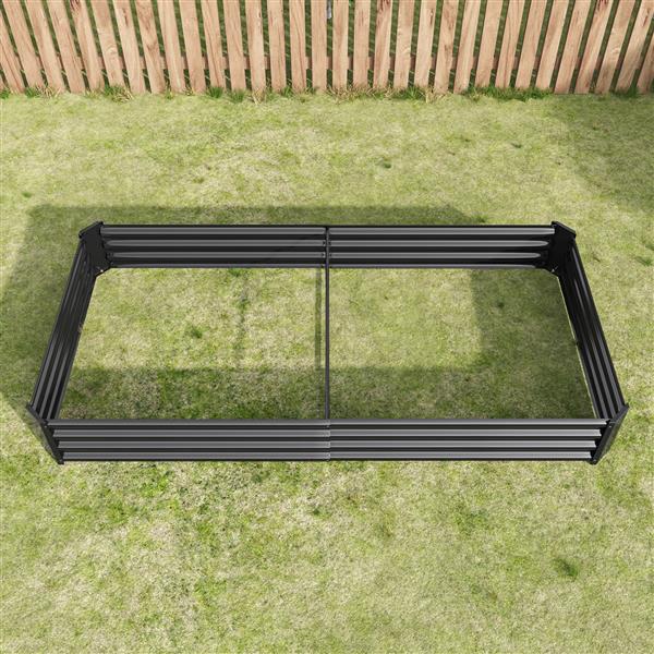 Raised Garden Bed Kit - Metal Raised Bed Garden7.6x3.7x0.98ft for Flower Planters, Vegetables Herb Black