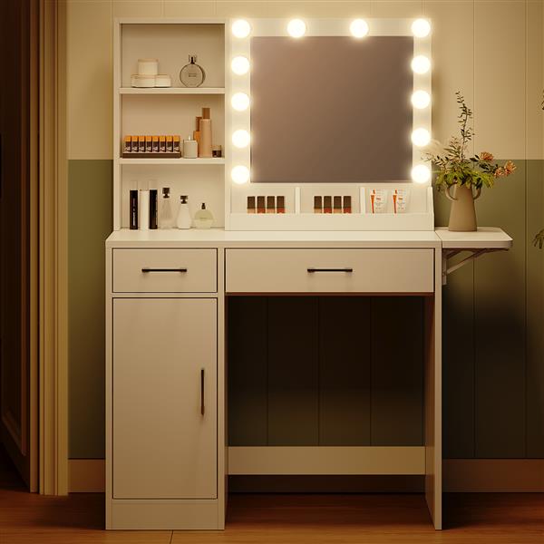 Makeup Vanity Desk with LED Lighted Mirror