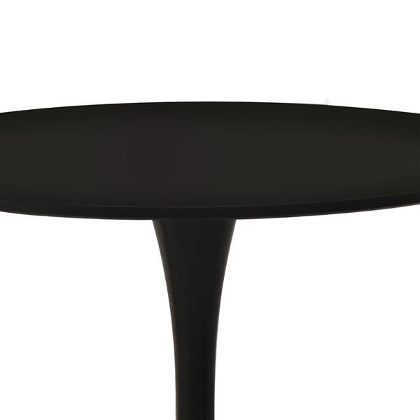 31.5" Round Dining Table, Mid-Century Black Tulip Table, Metal Base Pedestal Table for 2-4 Person,Easy Assembled Leisure Coffee Table