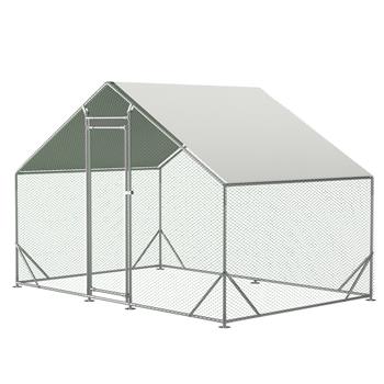 Large Metal Chicken Coop, Walk-in Chicken Run,Galvanized Wire Poultry Chicken Hen Pen Cage, Rabbits Duck Cages with Waterproof and Anti-Ultraviolet Cover for Outside(10\\' L x 6.6\\' W x 6.56\\' H)