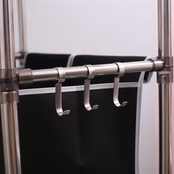 Laundry Hamper 3 Tier Laundry Sorter with 4 Removable Bags for Organizing Clothes, Laundry, Lights, Darks ,Three hooks