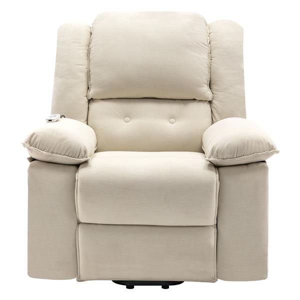 Massage Recliner,Power Lift Chair for Elderly with Adjustable Massage and Heating Function,Recliner Chair with Infinite Position and Side Pocket for Living Room ,Beige