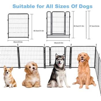 16 Panels Dog Playpen for outdoor,yard,camping,31.6\\"Height dog fence with 2 doors.