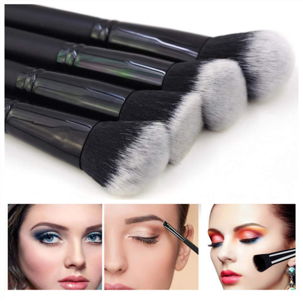 15Pcs Black Make up Brushes Woman Set With Bag Foundation Eyeliner Eyeshadow