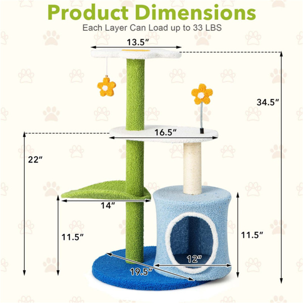  4-Tier Cute Cat Tree   ﻿