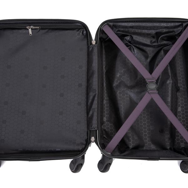 20" Carry on Luggage Lightweight Suitcase, Spinner Wheels, Purple