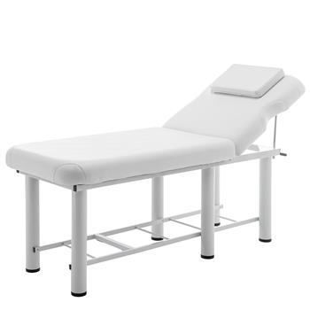 Professioanl Massage Table , Backrest Adjustable, Removable Headrest, Bottom Shelf Storage , Memory Foam Layer Salon Bed,White