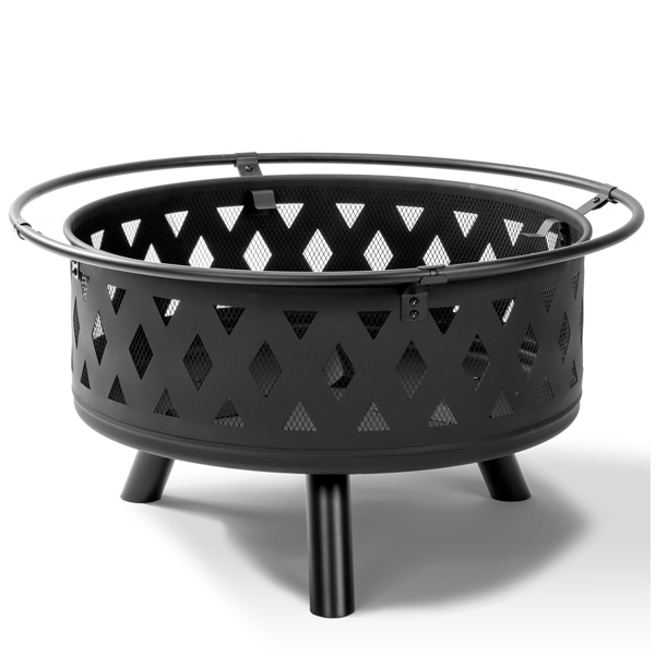 32IN  Metal Fire Pit Black