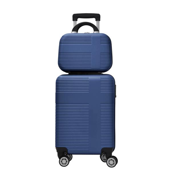 Luggage 4 Piece Set with Spinner Wheels, Hardshell Lightweight Suitcase with TSA Lock,Checked Luggage,Dark Blue(12/20/24/28in)