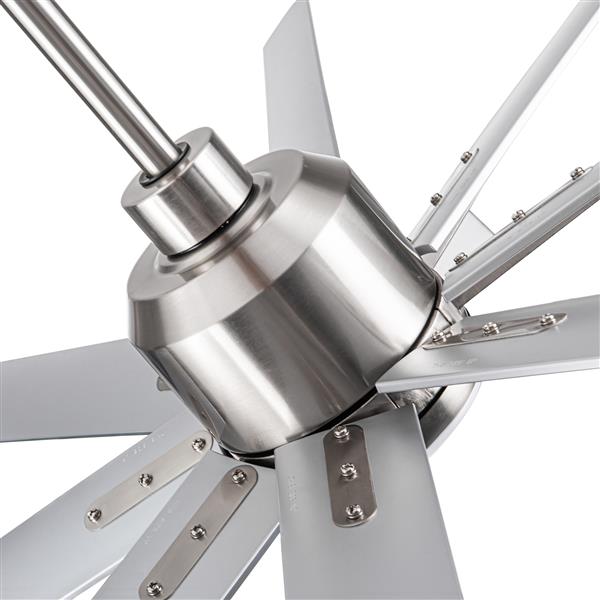 Smart 72" Integrated LED Ceiling Fan with Silver Blades in Brushed Nickel Finish