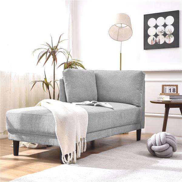 [New+Video]65" Mid-Century Modern Linen Fabric Corner Lounge Chair, Upholstered Indoor Chaise Lounge,Sleeper Sofa,Solid Wood Sofa Bed for Bedroom,Office,Small Living Room & Apartment,3 Colors