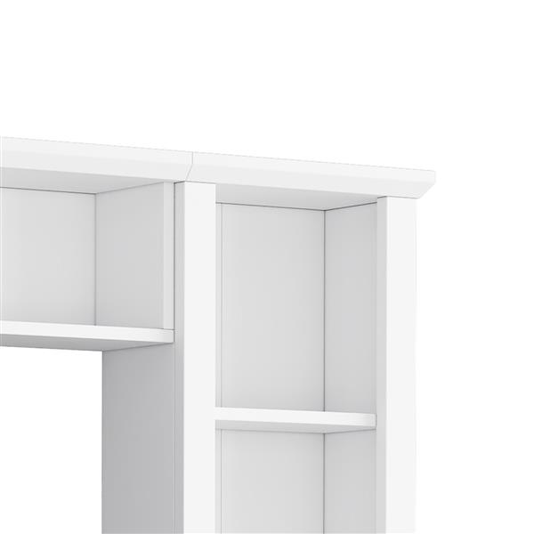 Minimalist Entertainment Wall Unit Set with Bridge for TVs Up to 75'', Ample Storage Space TV Stand with Adjustable Shelves, Modernist Large Media Console for Living Room, White