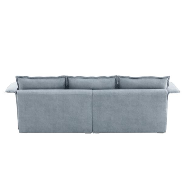 [VIDEO provided][New]95*66"Oversized Luxury Sectional Sofa with Bentwood Armrests,4 seat Upholstered Indoor Furniture with Double Cushions,L Shape Couch with Ottoman for Living Room,Apartment,3 Colors