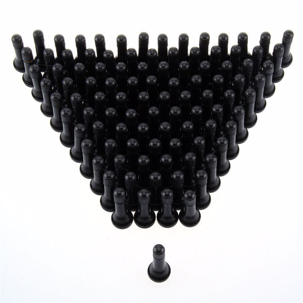 100Pc TR414 Tubeless Rubber Car Wheel Tyre Valve With Metal Valve Puller Tool UK