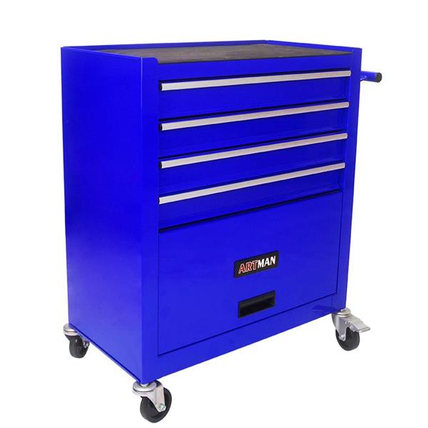 4 DRAWERS MULTIFUNCTIONAL TOOL CART WITH WHEELS-BLUE