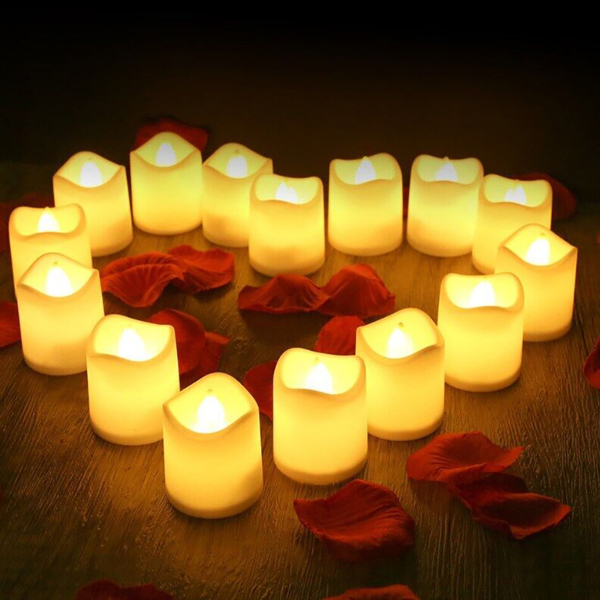 24PCS Led Tea Lights Candles LED FLAMELESS Battery Operated Wedding XMAS UK