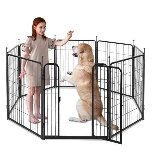 Dog Playpen Pet Dog Fence, 32" Height 8 Panels Metal Dog Pen, Outdoor Exercise Pen with Door for RV, Camping, Yard