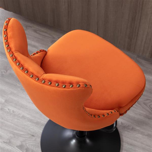 Furniture,Swivel Velvet Barstools Adjusatble Seat Height from 25-33 Inch,17.7inch base, Modern Upholstered Bar Stools with Backs Comfortable Tufted for Home Pub and Kitchen Island,Orange,Set of 2