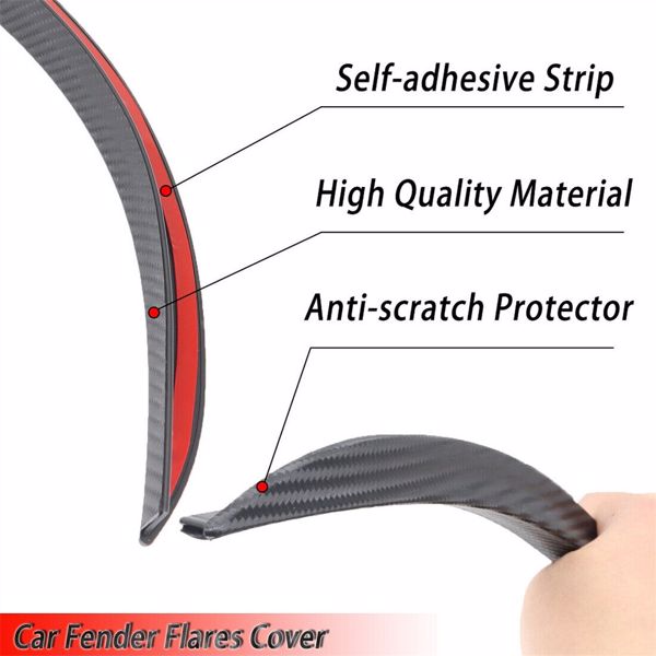 10'' Extra Wide Arches Fender Flares Arch Lip Protector Wheel Eyebrow Trim Strip