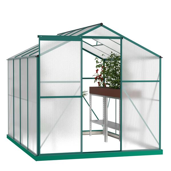 Polycarbonate Greenhouse,6'x 8' Heavy Duty Walk-in Plant Garden Greenhouse for Backyard/Outdoor