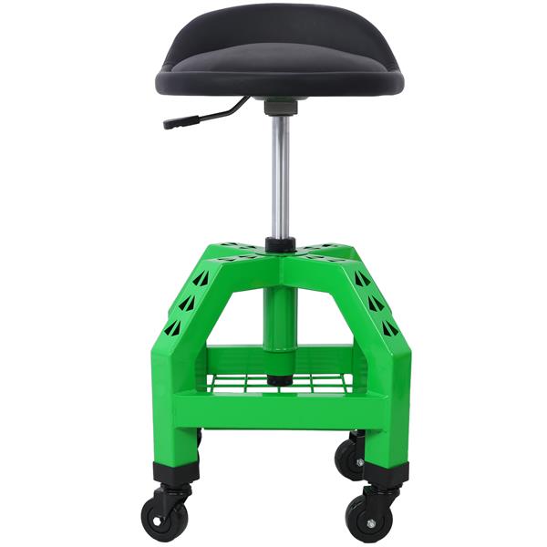 Pneumatic 360 Degree Swivel Stool, Mechanics Rolling Creeper Seat, Heavy Duty Rolling Mechanics Stool, Shop Stool with Casters green